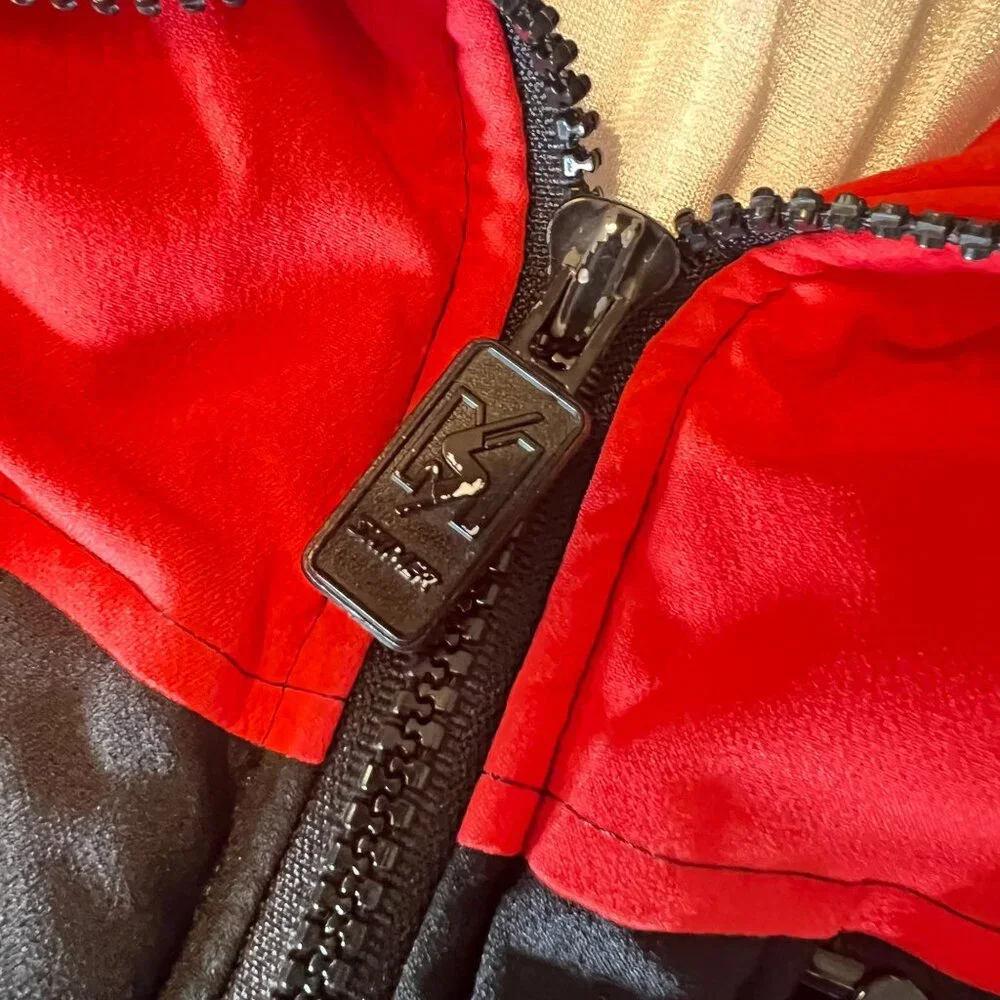 vintage Skimer Womens Nylon Jacket‎ Black & Red Size 34  Zipper Pockets